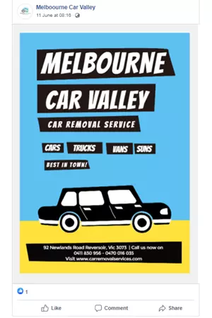 Melbourne Valley Car Services social media advertise